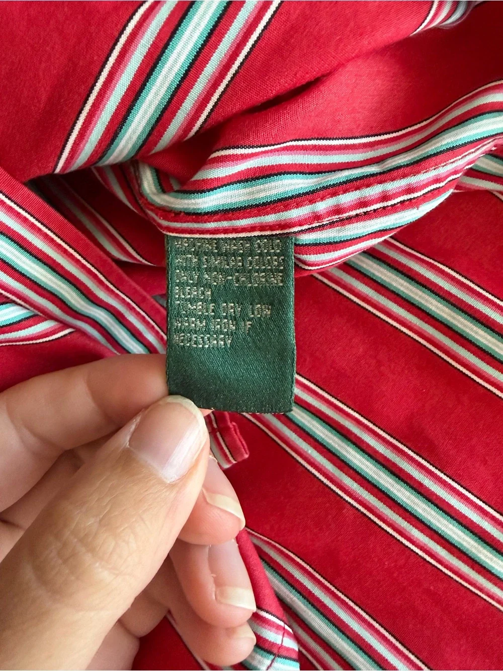 Vintage Ralph Lauren Y2K Striped Button-Up Shirt in Berry Red Quietluxury - Picture 7 of 8